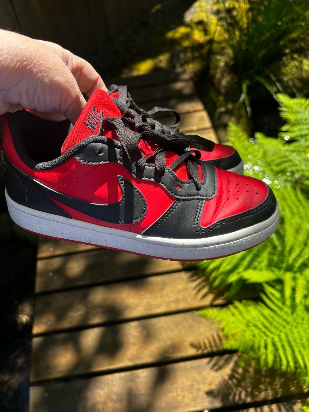 NIKE Kids Red and Black Sneakers